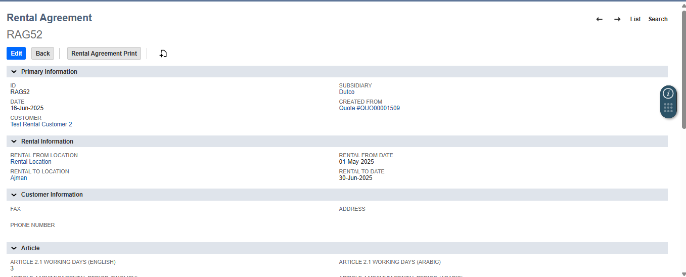 Rental Agreement Management